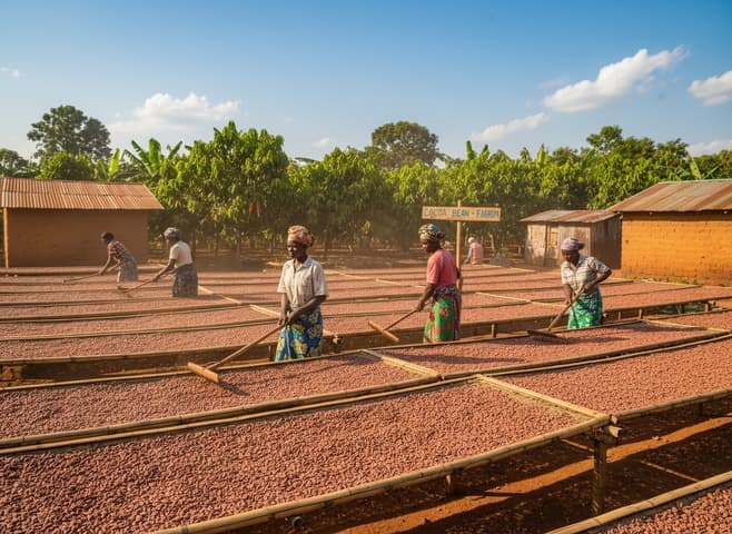 Drying cocoa beans